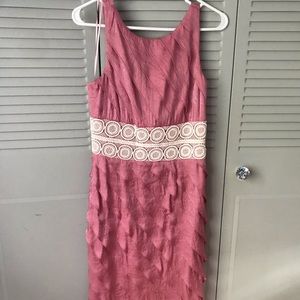 Pink cream dress 4 slightly iridescent  excellent